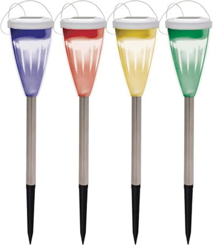 Image of Streetwize Pack of 4 Colour Changing Stake Lights - Multi Multi One Size