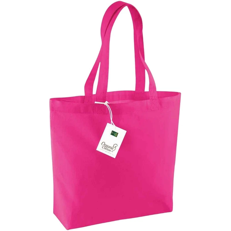 Image of Westford Mill Womens Cotton Shopper Bag in Fuchsia Fuchsia Female One Size