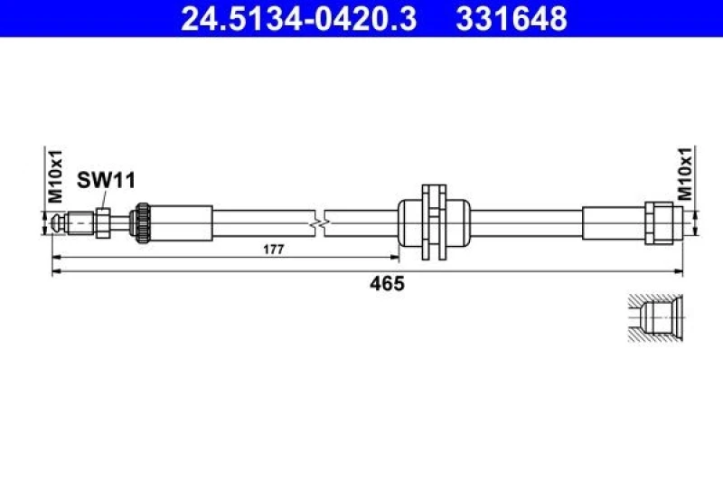 Image of Brake hose ATE 24.5134-0420.3