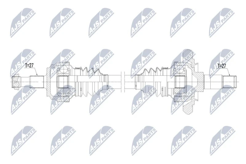 Image of NTY NPW-ME-228 Drive shaft Automatic Transmission, Rear Axle Left Drive Shaft (13)