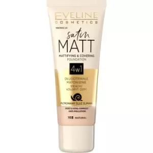 Eveline Cosmetics Satin Matt Mattifying Foundation with Snail Extract Shade 103 Natural 30ml