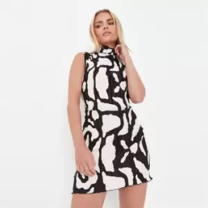 Image of Missguided High Neck Mini Dress - Multi