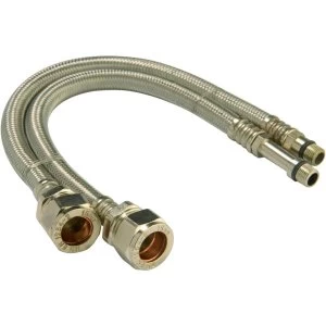 image of Wickes Flexible Monobloc Tap Connector - 15 x 12 x 300mm Pack of 2