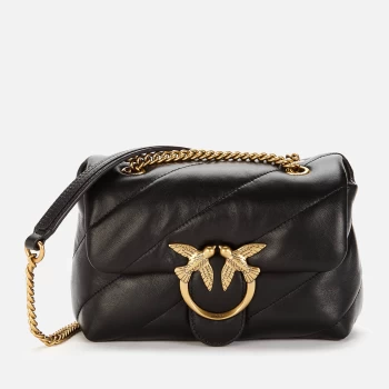 Image of Pinko Womens Love Mini Puff Maxi Quilt Bag - Black