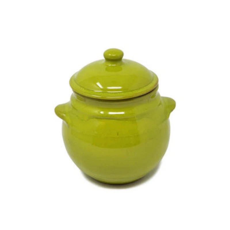 Image of Verano Spanish Ceramics Selena Hand Dipped Glaze Ceramic Kitchen Dining Storage Jar W/lid (H) 23Cm Lime