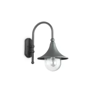 Image of Cima Outdoor Dome Wall Lantern 1 Light Anthracite IP43, E27