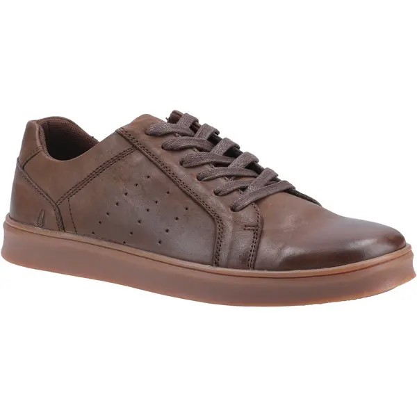 Image of Hush Puppies Mens Mason Leather Lace Up Casual Trainers Shoes - UK 6 Brown male GDE2455COF6