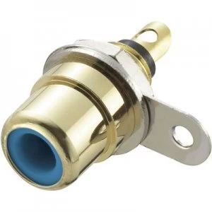 Image of RCA connector Socket vertical vertical Number of pins 2 Blue Conrad Components