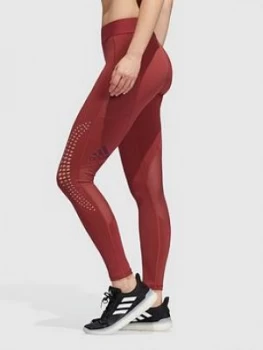 adidas Alphaskin Leggings - Maroon, Maroon, Size XS, Women