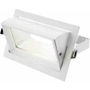 image of Fully Adjustable Recessed Ceiling Downlight - 35W Cool White LED - Matt White