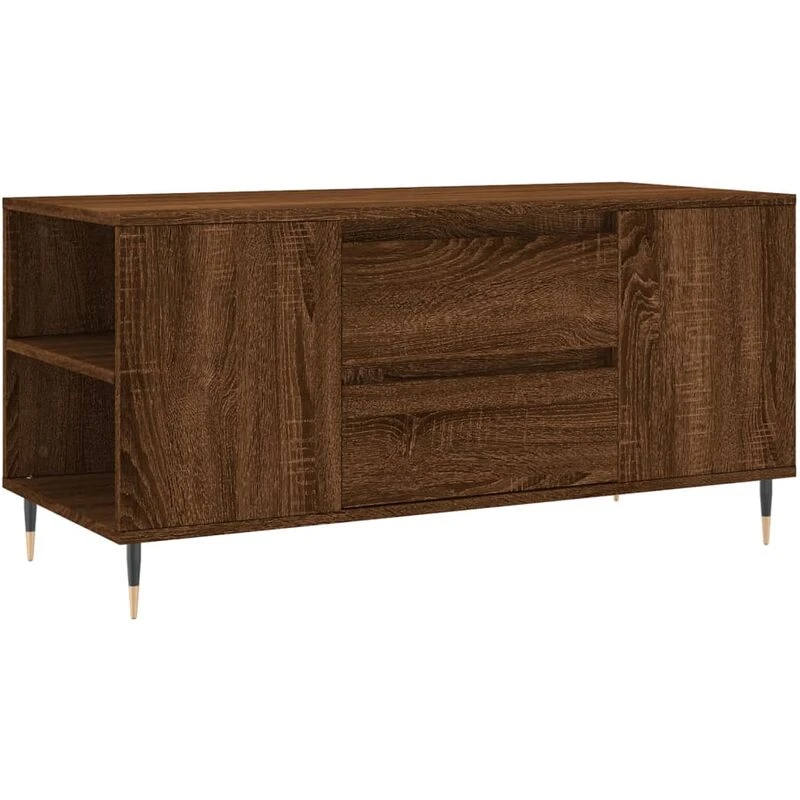 Image of vidaXL Coffee Table Brown Oak 102x44.5x50cm Engineered Wood, Brown 830995