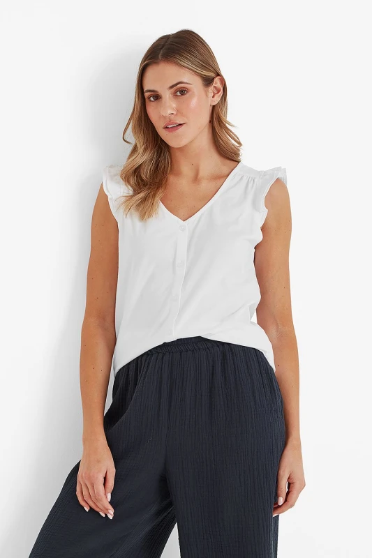 Image of TOG24 Womens 'Eleanor' T-Shirt in White Size: 24 White Female 24