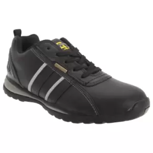 Image of Grafters Mens Safety Toe Cap Trainer Shoes (7 UK) (Black/Grey Action)