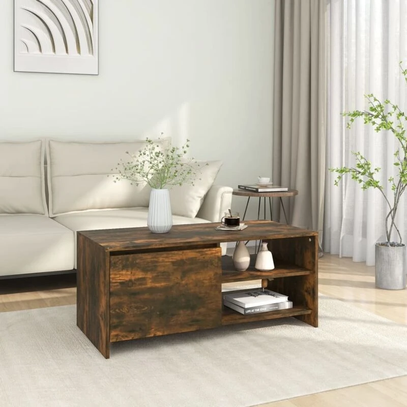 Image of VIDAXL Vidaxl - Coffee Table Smoked Oak 102x50x45cm Engineered Wood 8720286837160