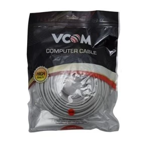 Image of VCOM RJ45 (M) to RJ45 (M) CAT5e 20m Grey Retail Packaged Moulded Network Cable