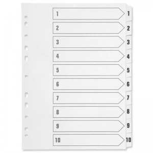 Image of Q-Connect Multi-Punched 1-10 Reinforced White Board Clear A4