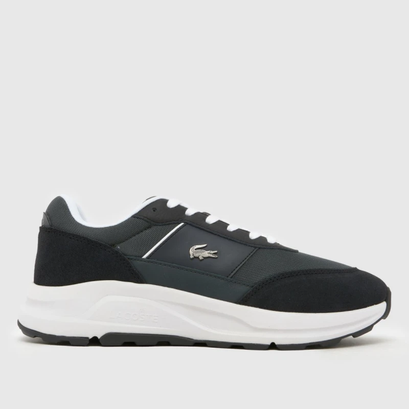 Image of Lacoste Run Set Trainers in Black & White Black & White UK 7 (EU 40½)