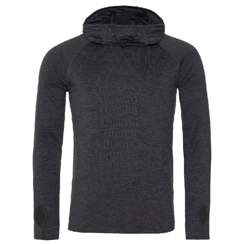 Image of AWDis AWDis Men Just Cool Cowl Neck Long Sleeve Baselayer Top Pack of 2 in True Black Size: Small True Black S Male 5059269159221