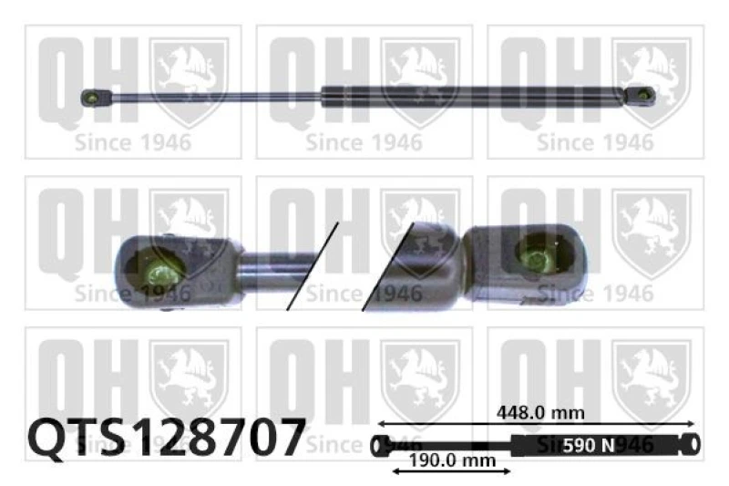 Image of QUINTON HAZELL Tailgate strut QUINTON HAZELL QTS128707