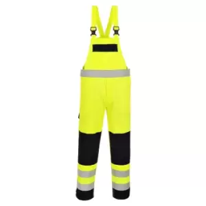 image of Biz Flame Hi Vis Multi-Norm Flame Resistant Bib and Brace Yellow / Navy S