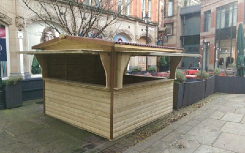 Image of Churnet Valley Garden Furniture Ltd 3M X 3M Triple Serve Chalet - Timber - L330 X W330 X H262cm - Minimal Assembly Required