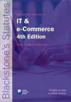 Image of Blackstones Statutes on It and E-Commerce by Steve Hedley Paperback