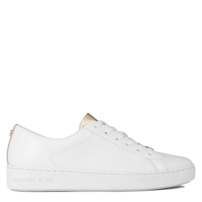 Image of MICHAEL Michael Kors Womens Keaton Court Trainers Wht/Gold female 8.5