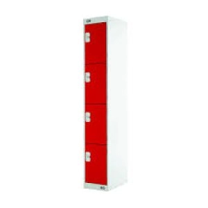 Image of Four Compartment Express Standard Locker D450mm Red Door MC00162