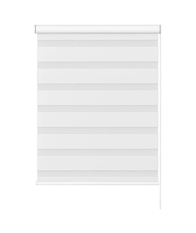 Image of New Edge Blinds White Day & Night Zebra Roller Blind (165cm drop) - 90cm Size: 115cm White Unisex 115 cm