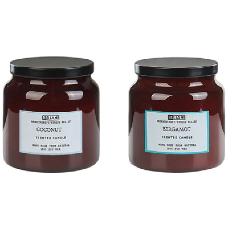 Image of BELIANI Set of 2 Scented Candles ABSOLUTE ALCHEMY Soy Wax Fresh Notes 409338