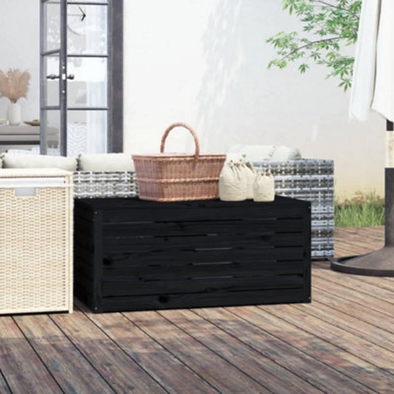 Image of VIDAXL Garden Box Black 101x50.5x46.5cm Solid Wood Pine Vidaxl 8720845690885