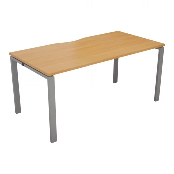 Image of CB 1 Person Bench 1200 x 800 - Beech Top and Silver Legs
