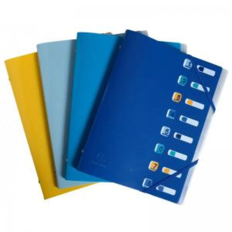 Image of Exacompta Bee Blue Multipart File 8 Sections A4 Assorted Colours (Pack 10) - 56110E