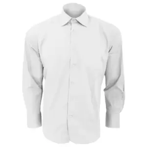 Image of SOLS Mens Brighton Long Sleeve Fitted Work Shirt (XL) (White)