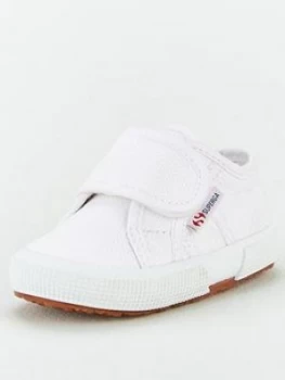 image of SUPERGA 2750 Baby Strap Classic Plimsoll Pump, White, Size 5.5 Younger