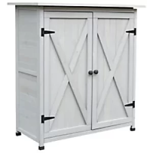 image of OutSunny Garden Tool Cabinet Outdoors Water proof Wood 550 mm x 1100 mm x 1170 mm