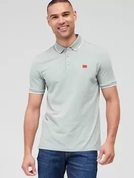Image of HUGO Deresino232 Slim Fit Polo Shirt, Light Green, Size 2XL, Men