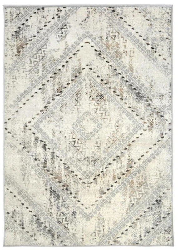 Image of THE RUGS Abstract Collection Vintage Design Rug in Grey D176 Size: 160cm x 230cm Grey Unisex 160cm x 230 cm
