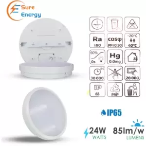 image of 24W LED Bulkhead Standard Model IP65 6000K