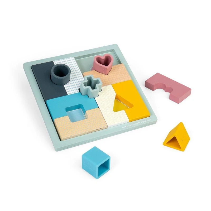Image of Bigjigs Toys 2-in-1 Wooden Mosaic Puzzle & Shape Matching Game Multi unisex