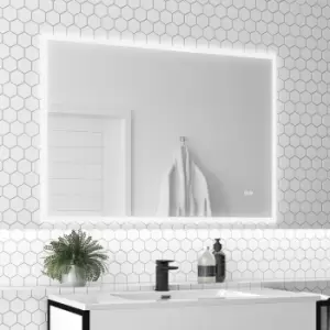 Image of Rectangular LED Bathroom Mirror with Bluetooth & Shaver Socket 1000 x 700mm - Divine