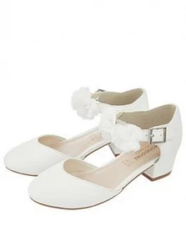 Image of Monsoon Girls Macaroon Corsage Two Part Shoes - Ivory