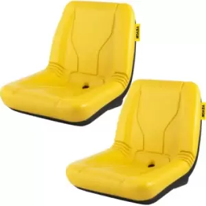Image of VEVOR Universal Tractor Seat, Industrial High Back, 2PCS PVC Lawn and Garden Mower Seat Replacement, Steel Frame Compact Forklift Seat w/ Drain Hole,