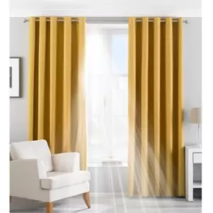 Image of Riva Paoletti Eclipse Ringtop Eyelet Curtains (117 x 137 cm) (Ochre Yellow) - Ochre Yellow