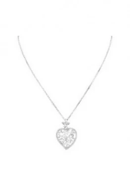 image of Simply Silver Sterling Silver 925 Cubic Zirconia Tree Of Life Heart Pendant Necklace