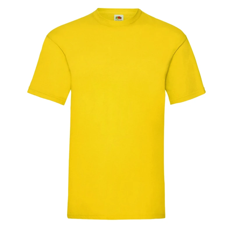 Image of Fruit Of The Loom Fruit of the Loom Men Valueweight T-Shirt in Yellow Size: Small Yellow S Male 5063527627575