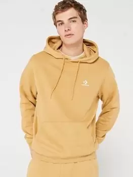 Image of Converse Standard Fit Left Chest Star Chevron Hoodie - Beige, Beige, Size XL, Men