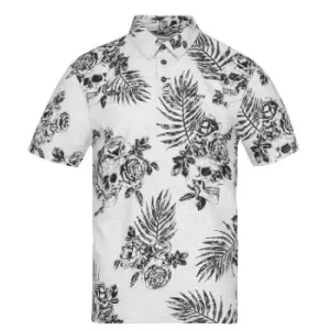 Image of Firetrap Print Polo Shirt Mens - White