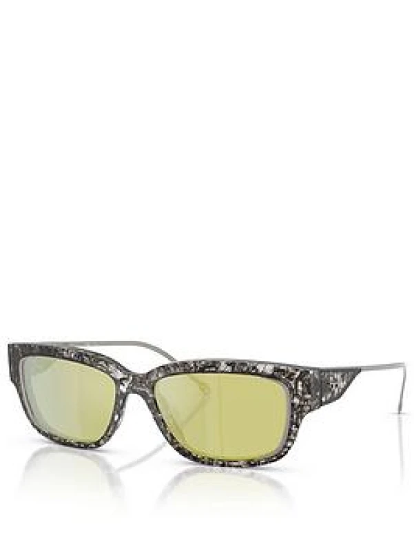Image of Diesel 0Dl2002Mu Rectangle Sunglasses Brown WKA18 Female
