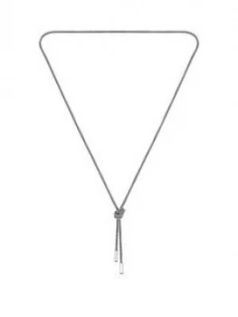 Boss Rosette Stainless Steel Mesh Long Knot Necklace